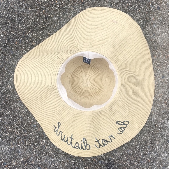 *DO NOT DISTURB Vacation Sun Straw Floppy Brim Hat - Picture 6 of 8